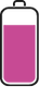 Illustration of a pink battery indicating full charge.
