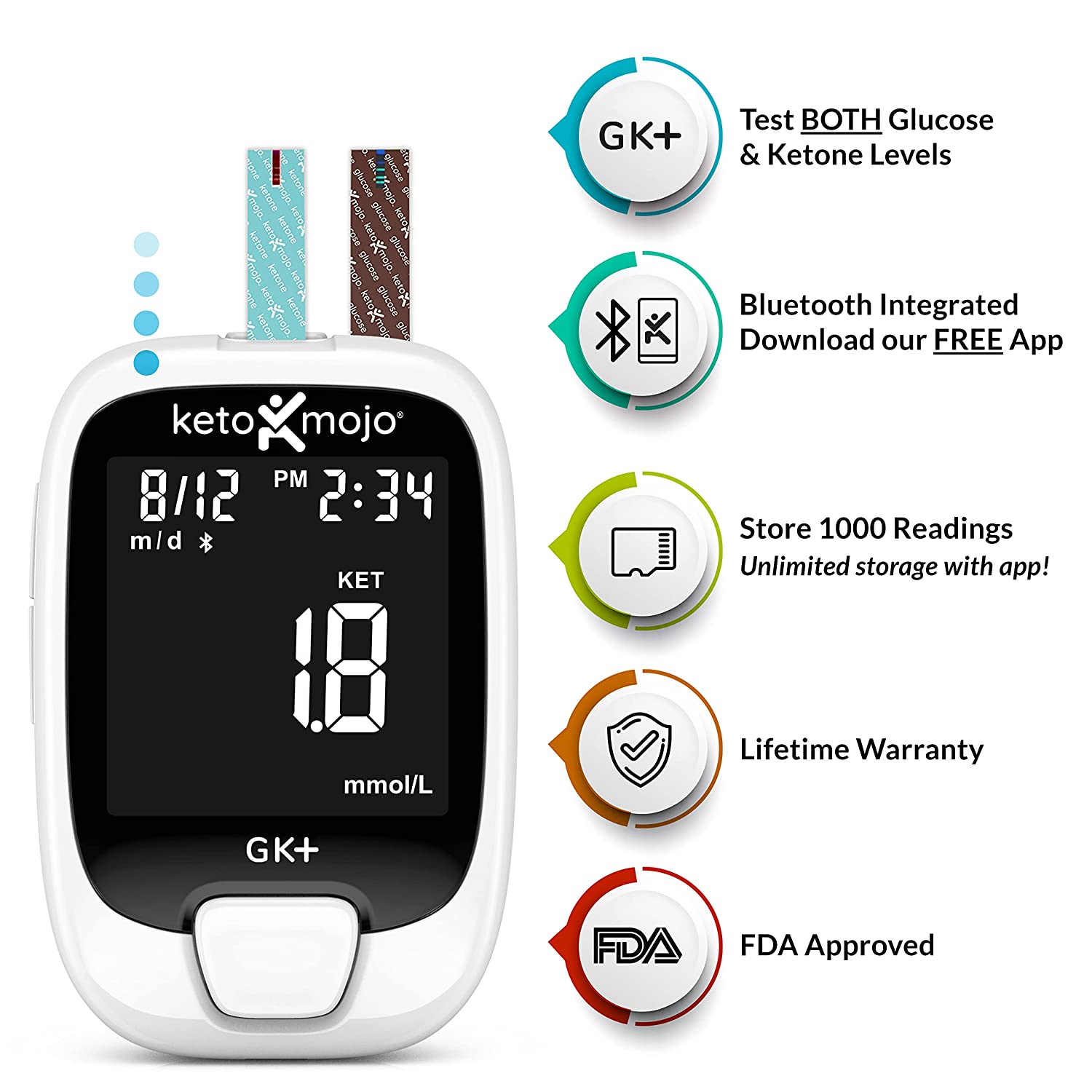 Keto Mojo GK+ Blood Glucose & Ketone Meter Starter Kit – deltaG Ketones